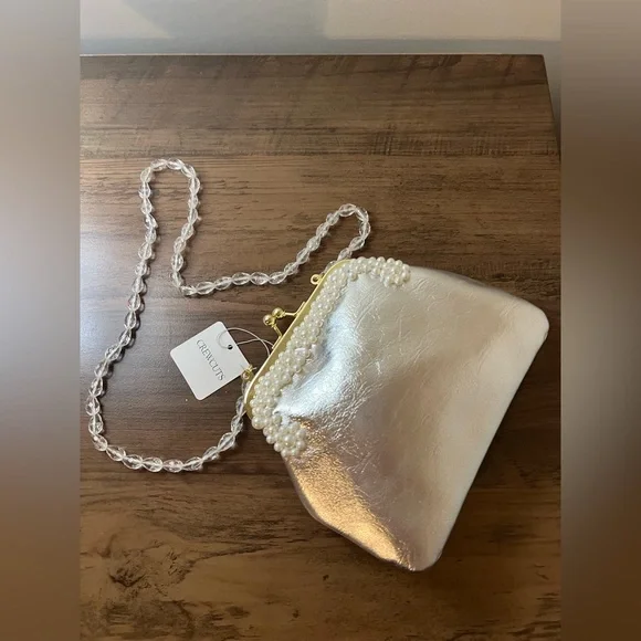 J. Crew Girls' pearl-embellished coin purse with beaded strap - Picture 2 of 7